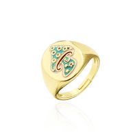 Fashion 4-color Dripping Oil Fish Shape Geometric Opening Ring sku image 4