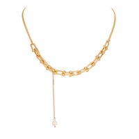 Ornament Europe And America Cross Border Vintage U-shaped Chain Stitching Clavicle Chain Natural Freshwater Simple Cold Style Necklace sku image 1