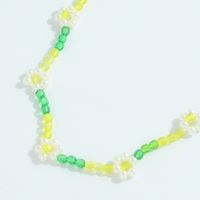 Ethnic Hand-woven Acrylic Flower Round Bead Chain Necklace Bracelet Set main image 4