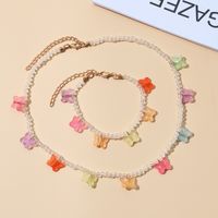 New Handmade Beads Woven Flower Pendant Necklace Bracelet Set main image 5