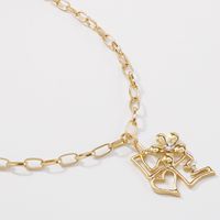 Fashion Letter Irregular Micro-inlaid Flowers Creative Necklace main image 5