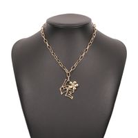 Fashion Letter Irregular Micro-inlaid Flowers Creative Necklace main image 6