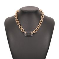 N8641 European And American New Exaggerated Alloy Thick Chain Necklace Resin Stylish Creative Punk Clavicle Chain main image 6