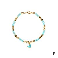 Retro Oil Drop Enamel Heart Copper-plated Metal Beads Bracelet main image 3