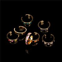 Fashion Color Dripping Oil Star Copper Ring Wholesale main image 6