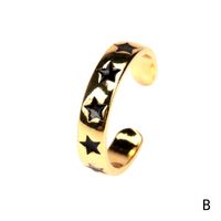 Fashion Color Dripping Oil Star Copper Ring Wholesale main image 4