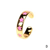 Fashion Color Dripping Oil Star Copper Ring Wholesale main image 3