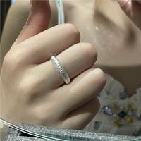 Koreanischer Modischer Nischen-metall-silber-pigment Ring Matti Erter Ring Weiblich 2021 Neuer Stil Gezeiten Netz Roter Zeigefinger Ring Ring main image 4