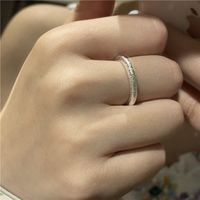 Korean Fashionable Minority Metal Silver Pigment Ring Frosted Ring Female 2021 New Fashion Net Red Index Finger Ring main image 5