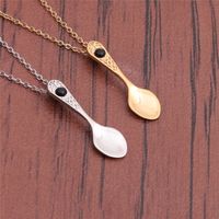 Cross-border  Ornament European And American Fashion Minimalist Titanium Steel Spoon Pendant Necklace Female European And American Necklace main image 3