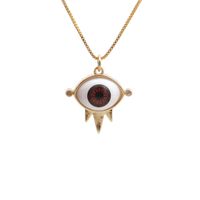 Wholesale Dripping Evil Eye Copper Zircon Pendant Necklace main image 6