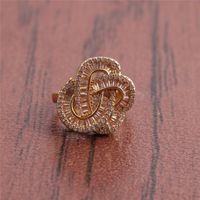 Fashion Geometric Zircon Twisted Heart-shaped Ring Wholesale main image 5