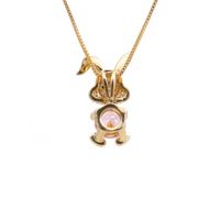 Wholesale Korean Copper Inlaid Zircon Rabbit Pendent Necklace main image 6