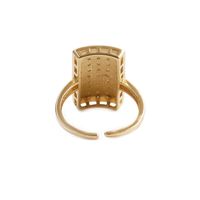 Simple Rectangular Multi-row Zircon Opening Adjustable Copper Ring main image 6