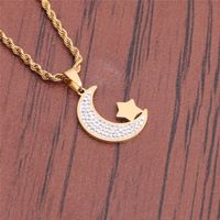 Titanium Steel Hip Hop Cross-border Necklace European And American  New Stainless Steel Moon And Star Pendant Necklace For Women main image 4