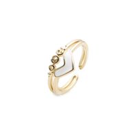 Simple Copper-plated Real Gold Heart Dripping Oil Couple Ring main image 5