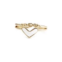 Simple Copper-plated Real Gold Heart Dripping Oil Couple Ring main image 6