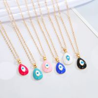 Fashion Demon Eye Water Drop Pendant Multicolor Necklace main image 2