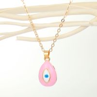 Fashion Demon Eye Water Drop Pendant Multicolor Necklace main image 5