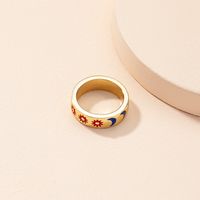 Europäische Und Amerikanische Accessoires Großhandel 2021 Neue Farbe Tropfen Öl Sonnen Ring Weibliche Retro Herbst Design Mond Ring main image 5