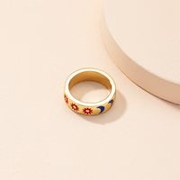 European And American Accessories Wholesale 2021 New Colorful Oil Necklace Sun Ring Women's Retro Autumn Design Moon Ring main image 5