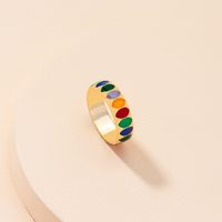 Fashion Geometric Alloy Dripping Contrast Color Ring Wholesale main image 1