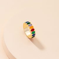 Fashion Geometric Alloy Dripping Contrast Color Ring Wholesale main image 2
