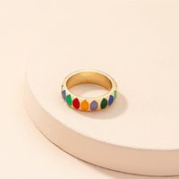 Fashion Geometric Alloy Dripping Contrast Color Ring Wholesale main image 3
