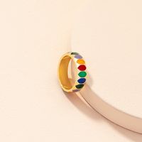 Fashion Geometric Alloy Dripping Contrast Color Ring Wholesale main image 4