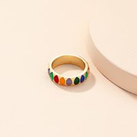 Fashion Geometric Alloy Dripping Contrast Color Ring Wholesale main image 5