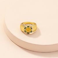 Korean Cute Flower Smiley Geometric Alloy Ring Wholesale main image 5