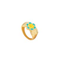 Korean Cute Flower Smiley Geometric Alloy Ring Wholesale main image 6