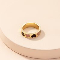 Korean Alloy Dripping Contrast Color Heart Ring Wholesale main image 3