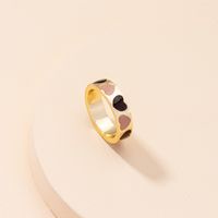 Korean Alloy Dripping Contrast Color Heart Ring Wholesale main image 4