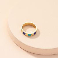 Korean Alloy Dripping Contrast Color Heart Ring Wholesale main image 5