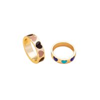 Korean Alloy Dripping Contrast Color Heart Ring Wholesale main image 6