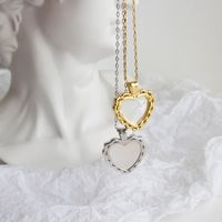 Korean Style Micro-inlaid Mother Shell Heart Short Necklace main image 3