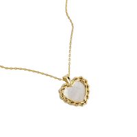 Korean Style Micro-inlaid Mother Shell Heart Short Necklace main image 6