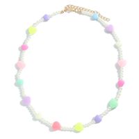 Summer Fashion Love Acrylic Pearl Necklace Handmade Ornament Accessories Bracelet Set Female Festival Gift Accessories sku image 2