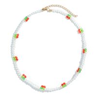 Simple Beads Acrylic Cherry Chain Multi-layer Necklace Bracelet Set sku image 4