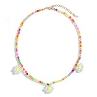 New Handmade Beads Woven Flower Pendant Necklace Bracelet Set sku image 14