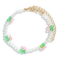 New Handmade Beads Woven Flower Pendant Necklace Bracelet Set sku image 5