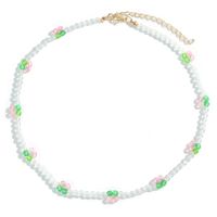 New Handmade Beads Woven Flower Pendant Necklace Bracelet Set sku image 11