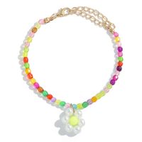 New Handmade Beads Woven Flower Pendant Necklace Bracelet Set sku image 2