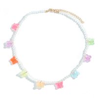 New Handmade Beads Woven Flower Pendant Necklace Bracelet Set sku image 16
