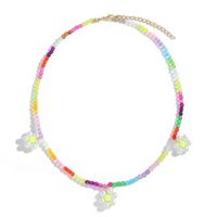 New Handmade Beads Woven Flower Pendant Necklace Bracelet Set sku image 15