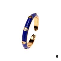 Fashion Enamel Geometric Copper Inlaid Zircon Open Ring Wholesale sku image 8