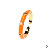 Fashion Enamel Geometric Copper Inlaid Zircon Open Ring Wholesale sku image 2