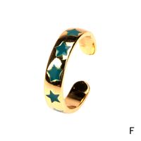 Fashion Color Dripping Oil Star Copper Ring Wholesale sku image 6