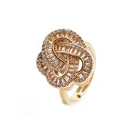 Fashion Geometric Zircon Twisted Heart-shaped Ring Wholesale sku image 1